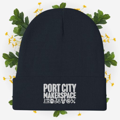 Embroidered Beanie - Navy Blue